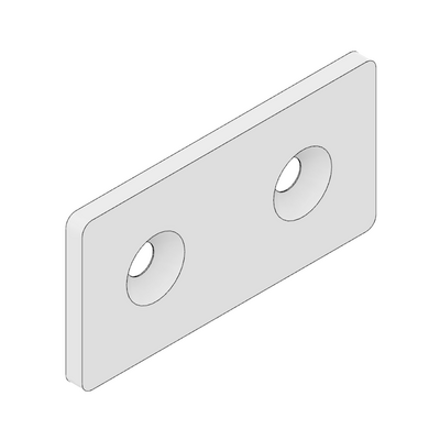 MODULAR SOLUTIONS TIE PLATE 45MM X 90MM X 6MM<BR>FLUSH FLAT, MOUNTING HARDWARE NOT INCLUDED